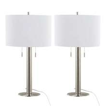  Master - 29" Metal Table Lamp - Polished Nickel And White Linen Shade from Grandview Gallery (Set of 2)