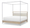 Biscayne - Complete Queen Upholstered Bed With Canopy - Malabar With Alabaster Fronts