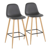  Pebble - 30" Fixed-Height Barstool (Set of 2) - Natural Legs