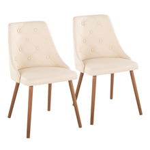  Giovanni - Chair (Set of 2) - Walnut And Cream