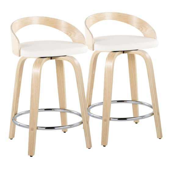 Grotto - 24" Fixed-Height Counter Stool (Set of 2) - Natural Base