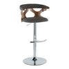 Gardenia - Adjustable Barstool - Chrome Base & Walnut Backrest