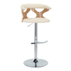 Gardenia - Adjustable Barstool (Set of 2) - Chrome Base & brown Backrest