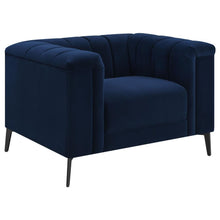  Chalet - Upholstered Tuxedo Arm Tufted Chair - Blue