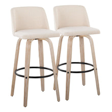  Toriano - 30" Fixed-Height Barstool (Set of 2) - Gray & Black Round Base