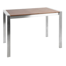  Fuji - Counter Table - Brushed Stainless Steel And Walnut