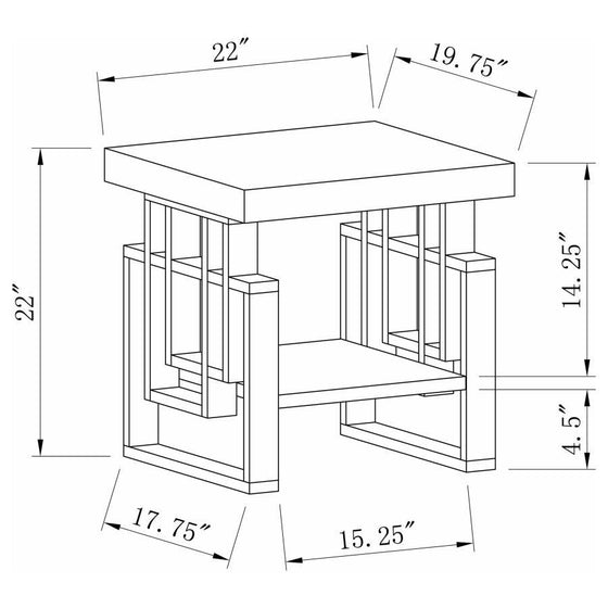 Schmitt - Rectangular Side End Table - White High Gloss