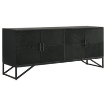  Riddell - 4 Door Wood Reeding Accent Cabinet - Matte Black