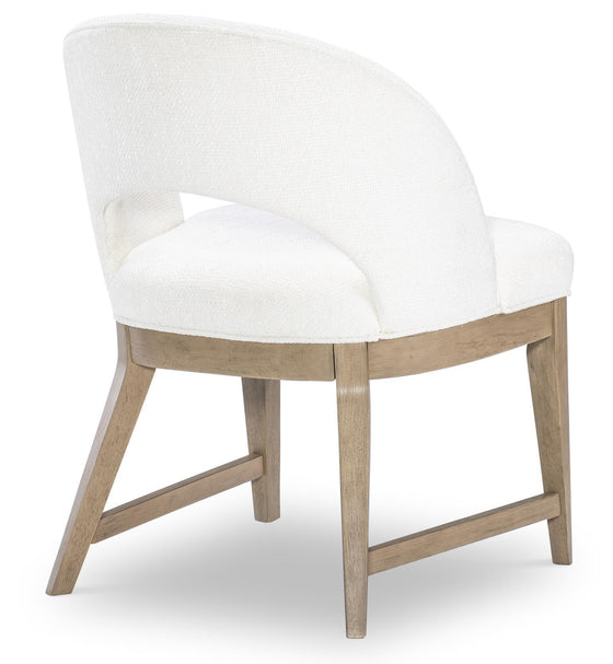 Melrose - Upholstered Arm Chair - Cloud White And Desert Oak