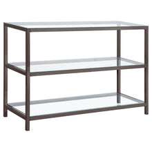  Trini - 2-Shelf Glass Top Entryway Console Table - Black Nickel