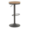 Dakota - Adjustable Barstool - Gray Metal And Wood - Pressed Grain Bamboo (Set of 2)