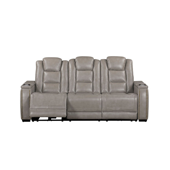 Breckenridge II - Sofa With Power Headrest & Footrest - Light - Gray