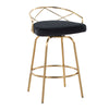 Charlotte - Glam - 26" Fixed-Height Counter Stool (Set of 2) - Gold Base