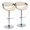 Curvo - Adjustable Barstool (Set of 2) - Silver Base