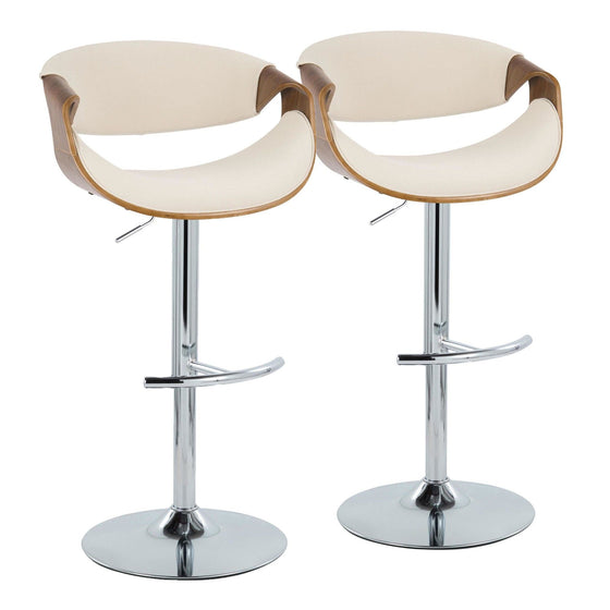 Curvo - Adjustable Barstool (Set of 2) - Silver Base