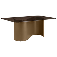  Edson - Rectangular Glass Top Dining Table - Bronze