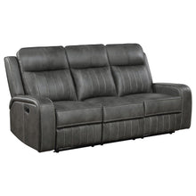  Raelynn - Upholstered Track Arm Motion Sofa - Gray