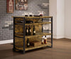 Renaldi - 3-Shelf Home Bar Wine Cabinet - Rustic Nutmeg