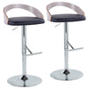 Grotto - Adjustable Barstool (Set of 2) - Black, Gray Light