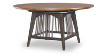  Fenmore - Complete Round Dining Table - Mocha And Distressed Cherry