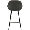 Clubhouse - 26" Counter Stool With Black Frame And Gray Vintage - Faux Leather (Set of 2)