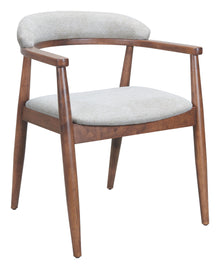  Goka - Dining Chair - Beige & Walnut