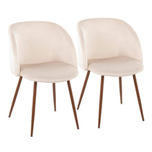  Fran - Dining / accent Chair - Walnut With Cream (Set of 2)