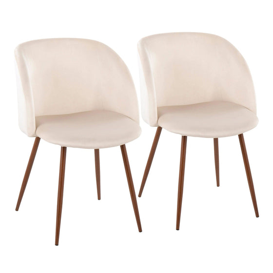 Fran - Dining / accent Chair - Walnut With Cream (Set of 2)