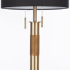 Trophy - Floor Lamp - Antique Brass With Black Linen Shade