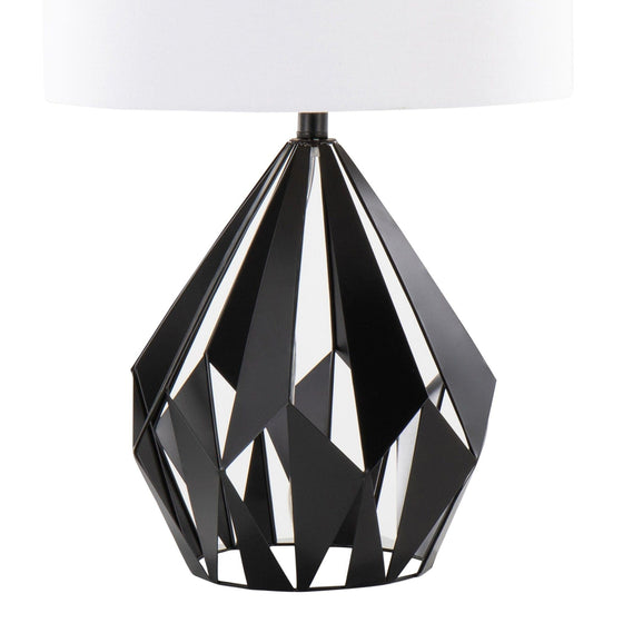 Folia - Floor Lamp - Gold Metal With White Linen Shade And Black Marble Base