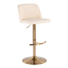 Toriano - Adjustable Barstool (Set of 2) - Gold Base