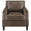 Leaton - Upholstered Recessed Arm Accent Chair - Brown Sugar