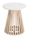 Mazara - Side Table - White / Natural