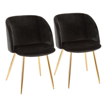  Fran - Chair - Gold Metal And Black (Set of 2)