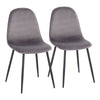 Pebble - Chair - Black Steel And Velvet (Set of 2)