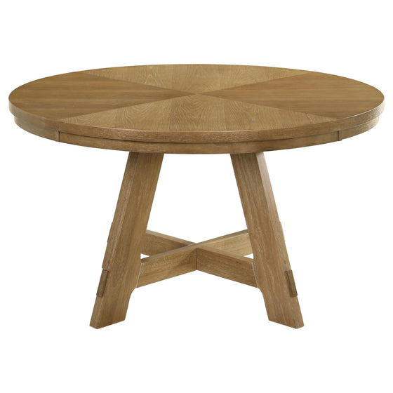 Danvers - Round Wood Dining Table - Brown Oak