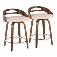  Cassis - 24" Fixed-height Counter Stool (Set of 2) - Beige And Walnut