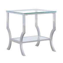  Saide - Square Glass Top Side End Table - Chrome