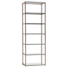 Kate - 5-Shelf Glass Bookshelf - Black Nickel