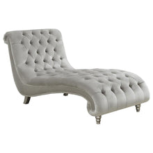  Lydia - Velvet Upholstered Tufted Chaise - Gray