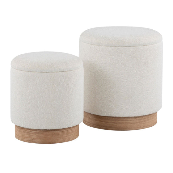 Marla - Nesting Ottoman Set - Cream