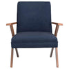 Cheryl - Upholstered Wood Arm Accent Chair - Dark Blue