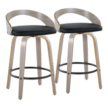  Grotto - 26" Fixed-height Counter Stool (Set of 2) - Light Gray And Black