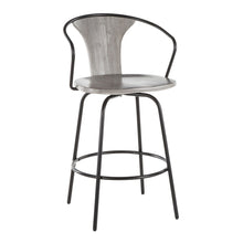  Waco - Counter Stool - Black Metal And Gray Wood.