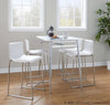 Marcel - Mara Upholstered Counter Height Dining Set - Black Metal With White Wood Tabletop