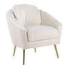 Dahlia - Accent Chair - Gold Steel And Cream Velvet