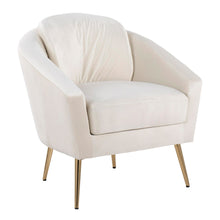  Dahlia - Accent Chair - Gold Steel And Cream Velvet