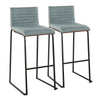 Mason Mara - 30" Fixed-Height Barstool (Set of 2) - Black Legs