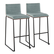  Mason Mara - 30" Fixed-Height Barstool (Set of 2) - Black Legs