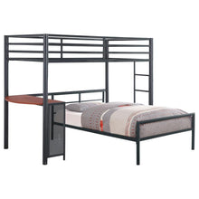  Fisher - Twin Over Twin Workstation Loft Bed Set - Gunmetal